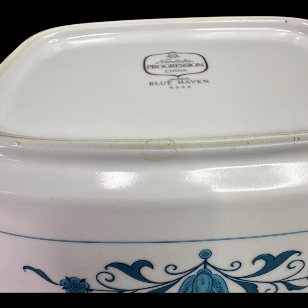 Blue Haven Noritake‎ Oval Vegetable Serving Bowl Rectangle Serving Platter 9004